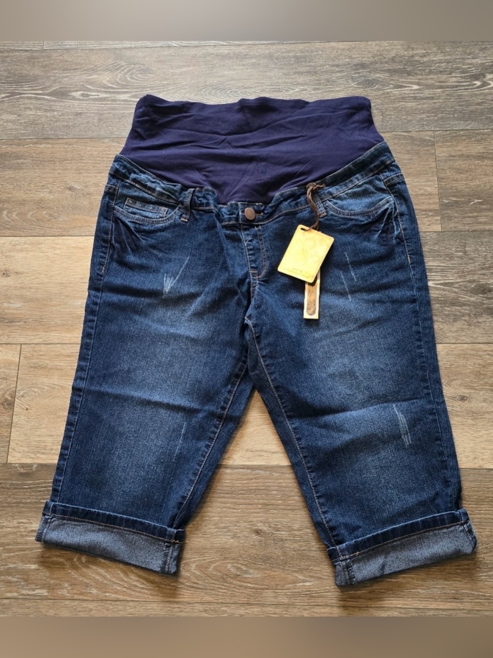 Hybrid & Company Women's 2X Maternity Capri Jeans Pants New w/ Tags